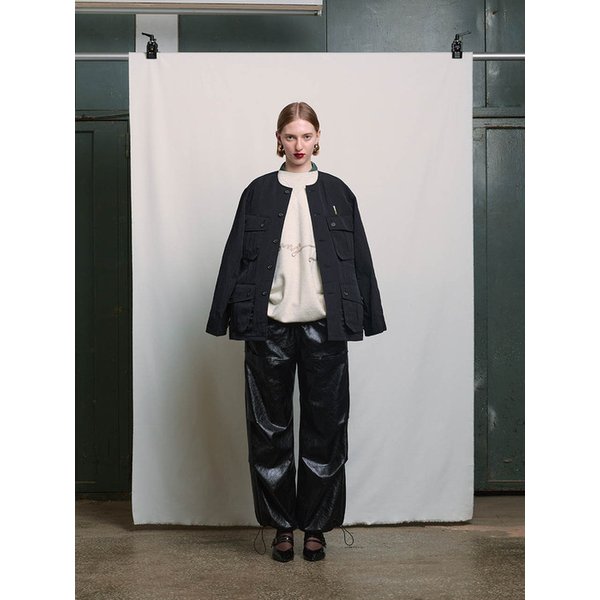 BLACK CREWNECK WORKER JACKET