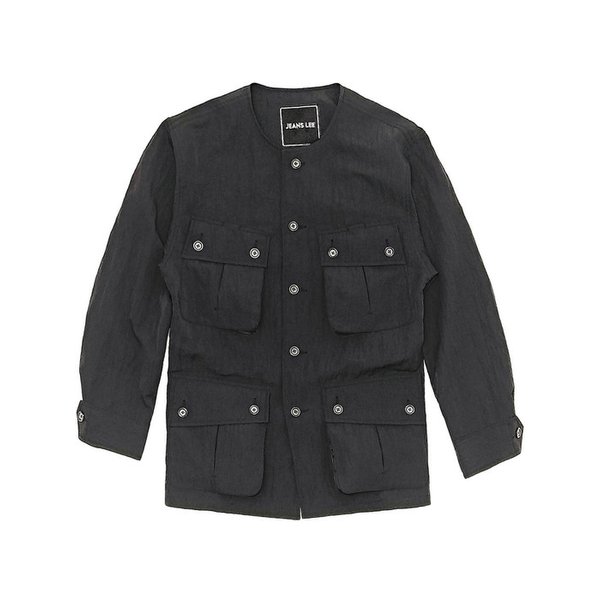 BLACK CREWNECK WORKER JACKET