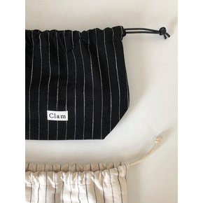 string pouch _ Natural black stripe