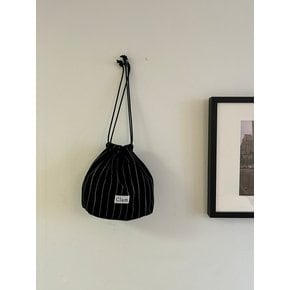 string pouch _ Natural black stripe