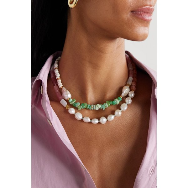 리지 포르투나토 카바나 골드 플레이트 멀티 스톤 비즈 목걸이 46376663162972331