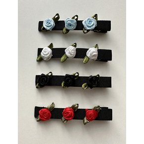 Canvas rose hair pin (4color)