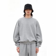 [Online Only] Grey Relaxed Melange Sweatshirt_CQTAW24511GYM