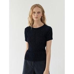 Cable Pattern Knit ( Navy )