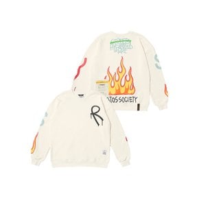 FIRE OVERSIZED CREWNECK IVORY