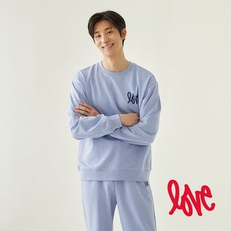 JAJU 남 LOVE_그래픽 스웨트 셔츠_바이올렛