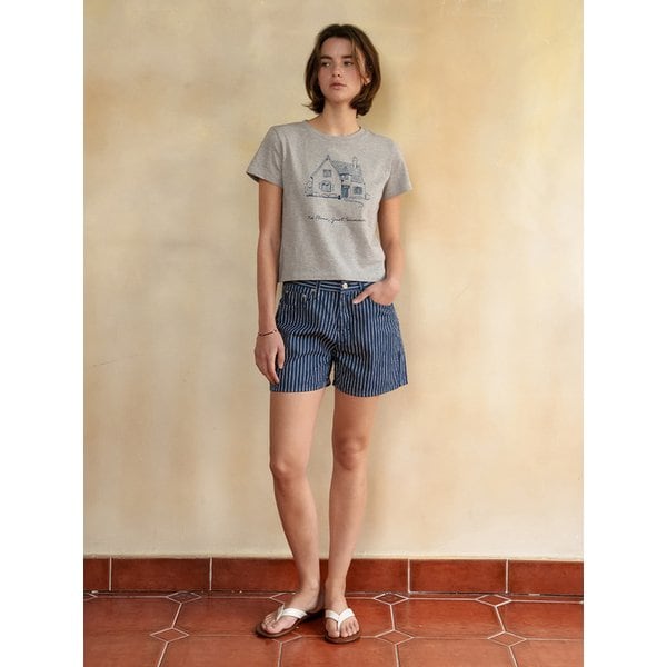 HICKORY STRIPED DENIM SHORT NAVY(WHITE/st)