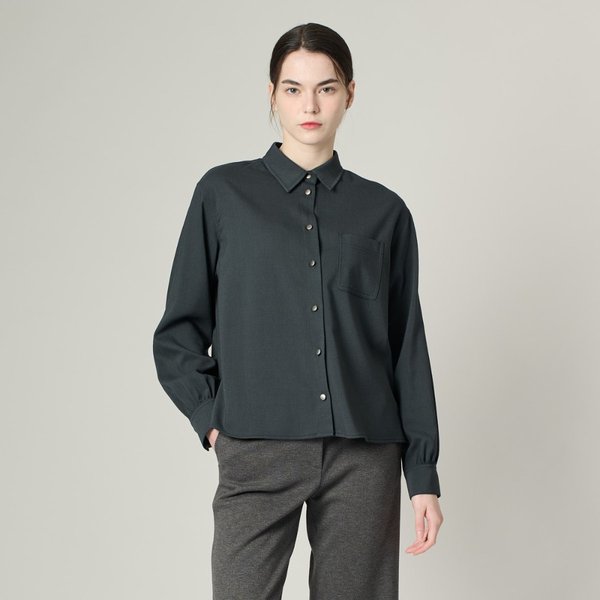 [여주점] 올앤선드리 셔츠형 솔리드 블라우스 A4W9B401