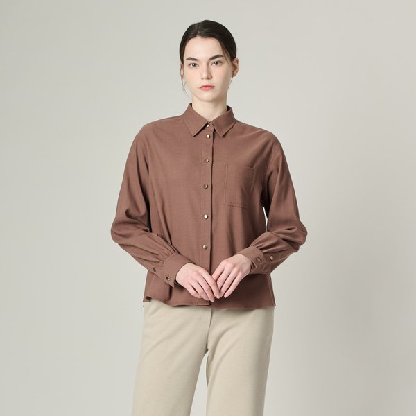 [여주점] 올앤선드리 셔츠형 솔리드 블라우스 A4W9B401