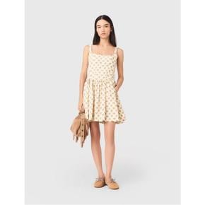 짧은 플레어 Jaune Petites Fleurs Print MFPRO04745