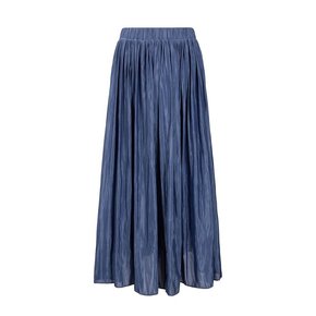 silk pleats skirt_blue