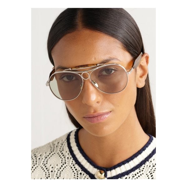 아스펜 에비에이터 스타일 실버톤 아세테이트 선글라스 46376663162866349