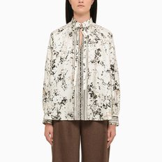 FW24 Max Mara Ivory printed silk blouse Long sleeve shirts ARDENNESI ARDENNESI