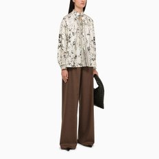 FW24 Max Mara Ivory printed silk blouse Long sleeve shirts ARDENNESI ARDENNESI