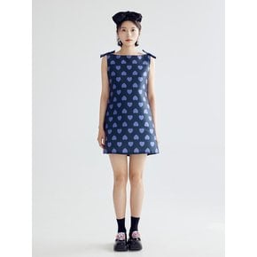 RIBBON MINI DRESS - NAVY