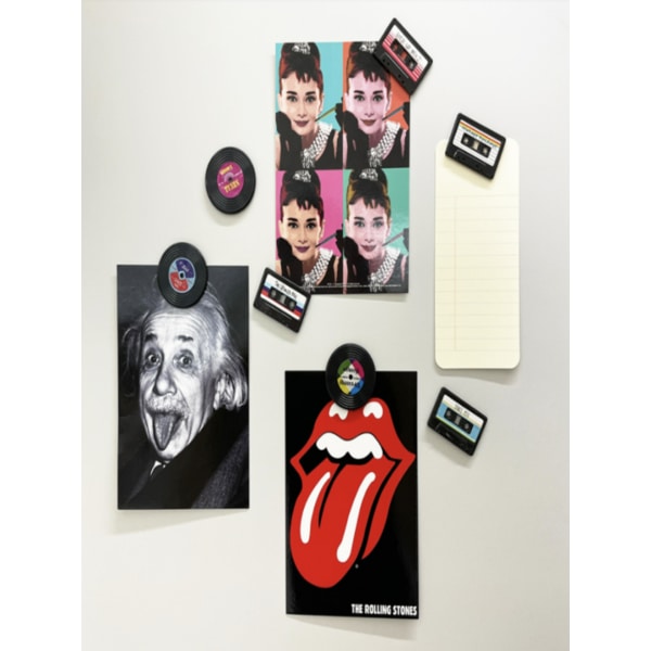 빈티지 카세트 테이프 레코드판 자석 4개 세트