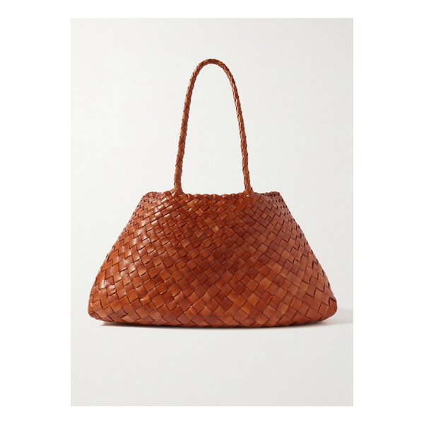 산타 크로체 빅 우븐 가죽 토트 백 탠 브라운 43769801095326628