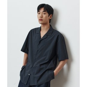 LMSM Open Collar Half Sleeve Shirt_Black_LSTA0BL44M
