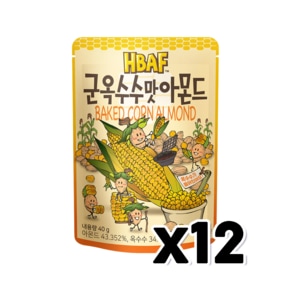 바프 군옥수수맛 아몬드 견과류간식 40g x 12개