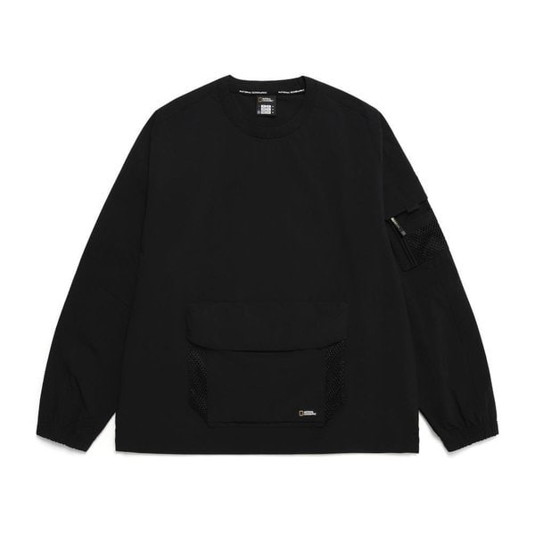 [여주점] N241MSW090 필드 캥거루 포켓 우븐 맨투맨 카본블랙