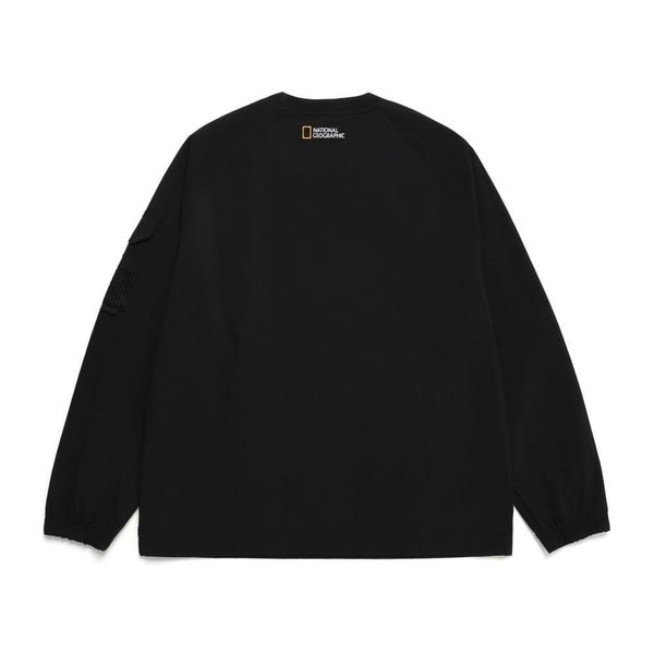 [여주점] N241MSW090 필드 캥거루 포켓 우븐 맨투맨 카본블랙