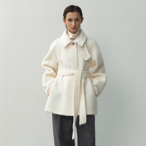 나인(Atelier Nain) (택가:359,000원)헤어리 울 벨티드 하프 코트(CT-1450)