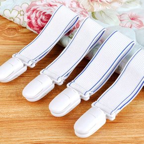 침대시트 고정 클립 4p 논슬립 고정클립 밴드 집게 홀더 이불 밀림방지 강력한 이중클립 침대고정