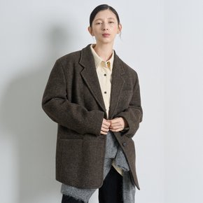 GENUIN WOOL OVER FIT JACKET [BROWN]