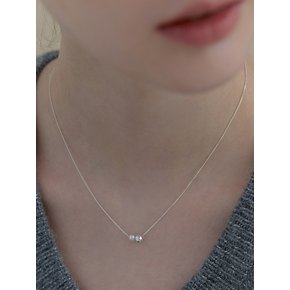 [진주귀걸이 2종 증정] Petite pearl ball shiny chain necklace