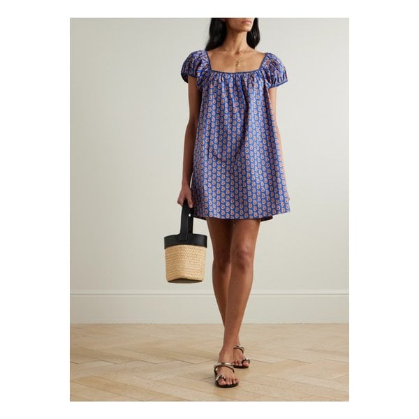 도엔 줄리 페이즐리 프린트 코튼 포플린 미니 원피스 46376663162842941