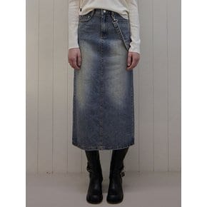 JADE DENIM STRAP LONG SKIRT