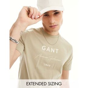 GANT 간트 라지 스크립트 로고 프린트 티셔츠 인 탄 8634902