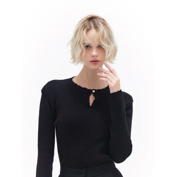 Scallop Edge Pearl Knit(3colors)