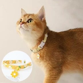 고양이 소형견 방울 목걸이 반려동물 꽃목줄 인식표 (16848542)