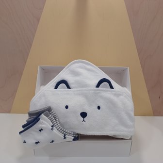 블루독베이비 IV)도기뱀부목욕타올,양말 선물세트(44W70-AHA-01+44A70-011-05)