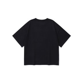 CRACK LOGO WOMEN SEMI-CROP S/S T-SHIRTS 블랙