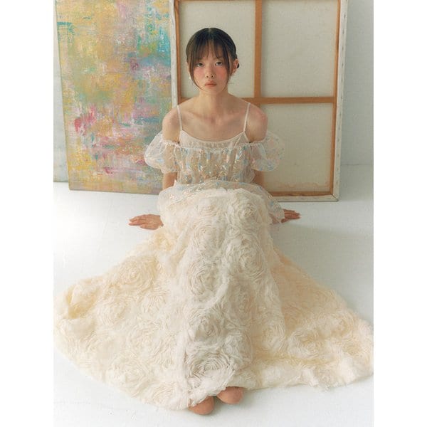 Bridal Pastel Bloom Dress_pale yellow