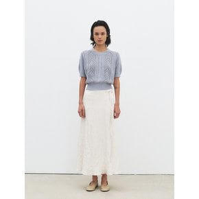 TFR CREASED SHEEN FLARE SKIRT_2COLORS