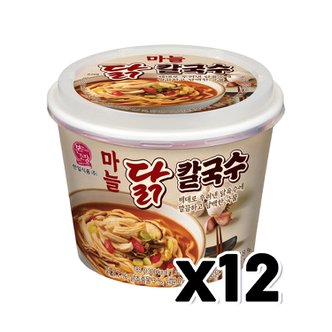  본고장 한일 마늘닭칼국수 즉석용기면 185g x 12개