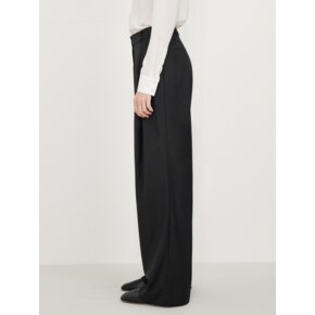 (올시즌) WOOL BLEND LONG WIDE SLACKS_BLACK