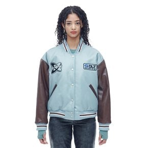 컬러 블록 패딩 바시티자켓 스카이블루 COLOR BLOCK PADDING VARSITY JACKET BL