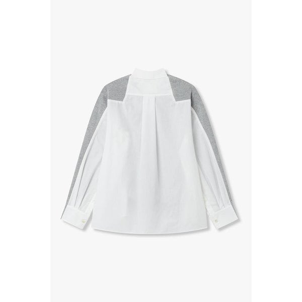 [CLASSICS]여성 포플린 믹스 니트 가디건_그레이 6416131103000