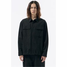 Black Creased Cotton Outer Shirt_CWSAW24301BKX