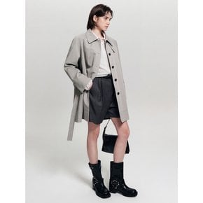 아를레 하프 트렌치 코트_라이트 카키 / ARLET HALF TRENCH COAT_LIGHT KHAKI