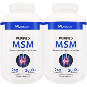 [해외직구] 마이라이프 내추럴스 MSM 식이유황 2000mg 240 야채캡슐 2병