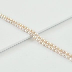 1-4-010 담수진주 오벌 핑크 4x5mm 1줄 73알 약38cm 진주 팔찌 목걸이만들기 DIY 재료