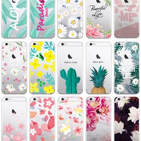 갤럭시S24 플러스 울트라 봄 꽃 플라워 패턴 디자인3 클리어 투명 젤리 휴대폰 케이스