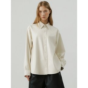 Essential TO vegun leather shirts [ivory]