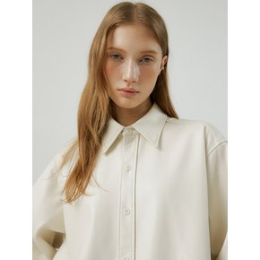 Essential TO vegun leather shirts [ivory]