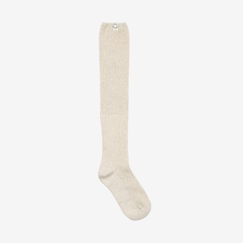 [24SS] RIBBED LOOSE KNEE SOCKS - BEIGE